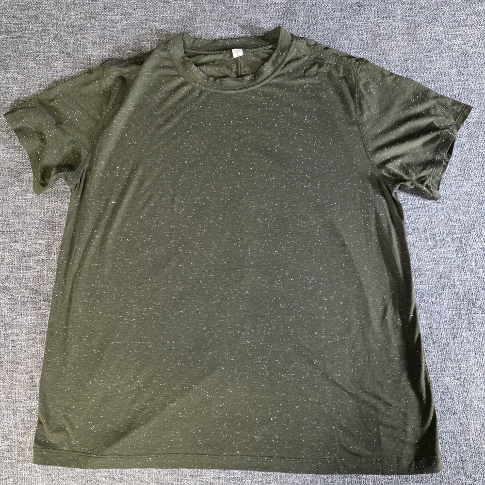 Lululemon Womens Size 6 Olive Green Speckled Short Sleeve Athletic T Shirt